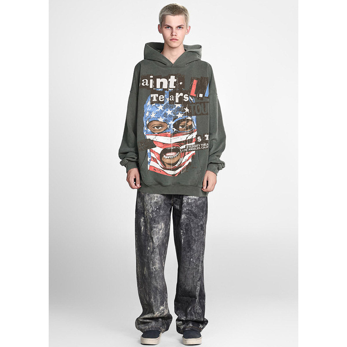 Unisex Hoodies Saint Michael United States Flag Face Mask Hoodie