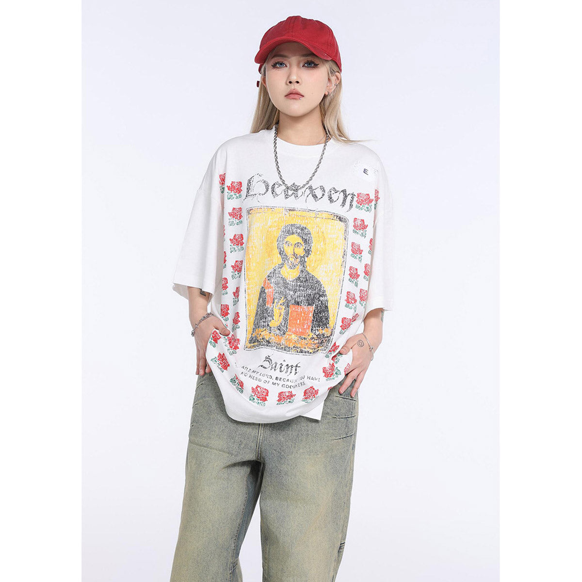 Unisex T-Shirts Saint Michael VINTAGE Jesus Sanskrit Vintage Print T-Shirt
