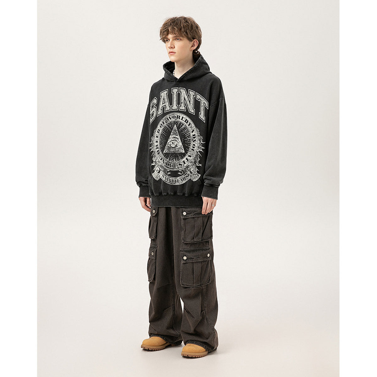 Unisex Hoodies Saint Michael Loose Old Hoodie