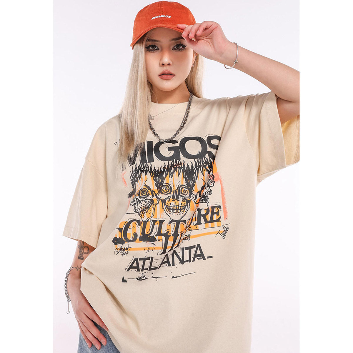 Unisex T-Shirts Gallery Dept Skull Print Vintage Old Tee