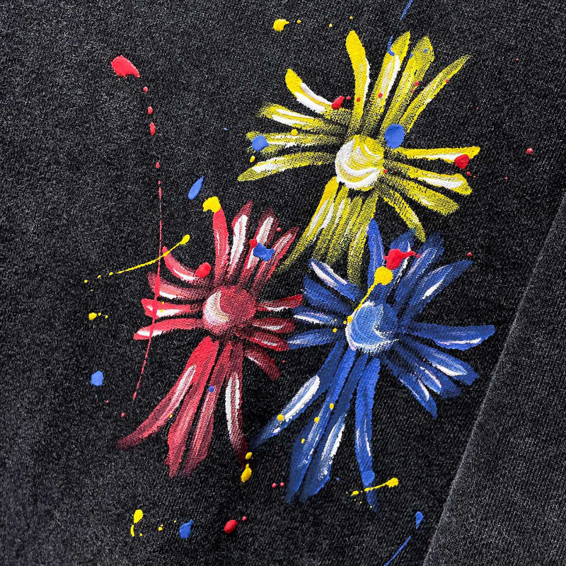 Chh Chrome Hearts Hoodie graffiti colorful hand-painted wash water do old hooded sweater