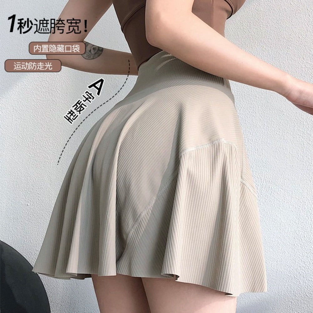 Women Yoga Sports Shorts Sports Running Fitness Culottes Breathable Casual Sexy Casual Short Skirt