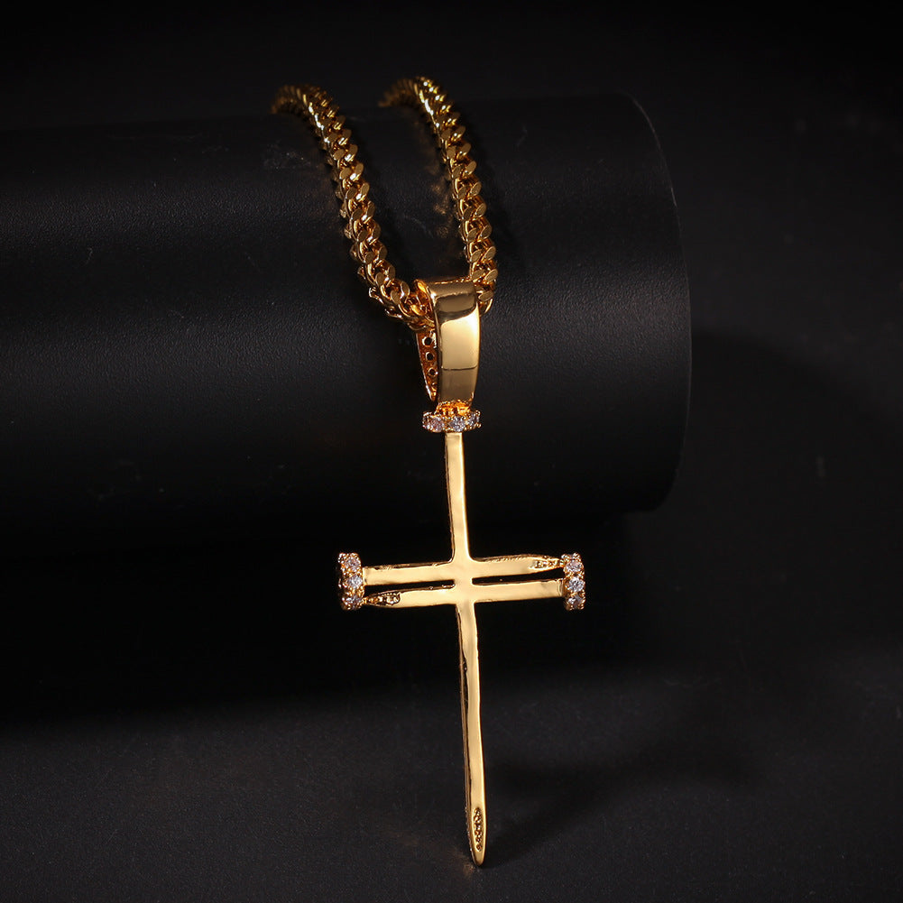 Jewelry Copper Zircon Cross Pendant Necklace Crosses Spectrum St. Valentine's