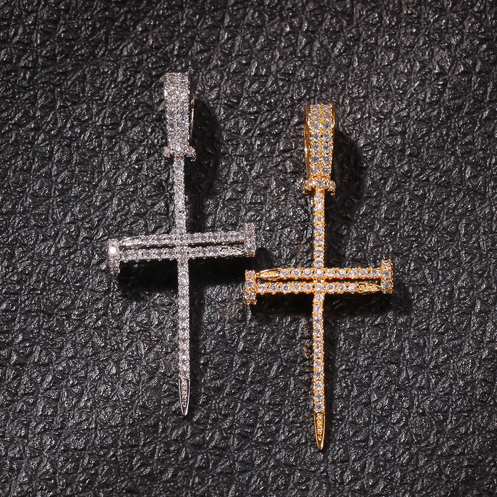 Jewelry Copper Zircon Cross Pendant Necklace Crosses Spectrum St. Valentine's