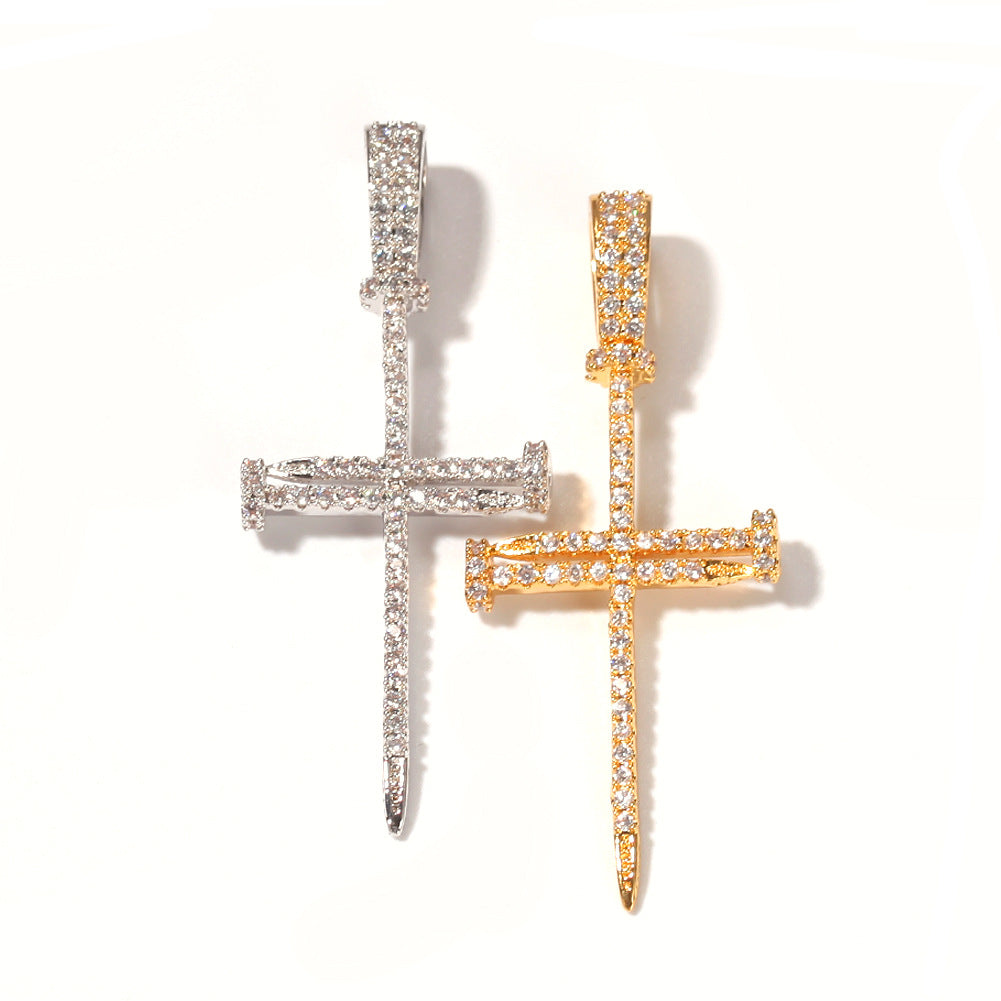 Jewelry Copper Zircon Cross Pendant Necklace Crosses Spectrum St. Valentine's