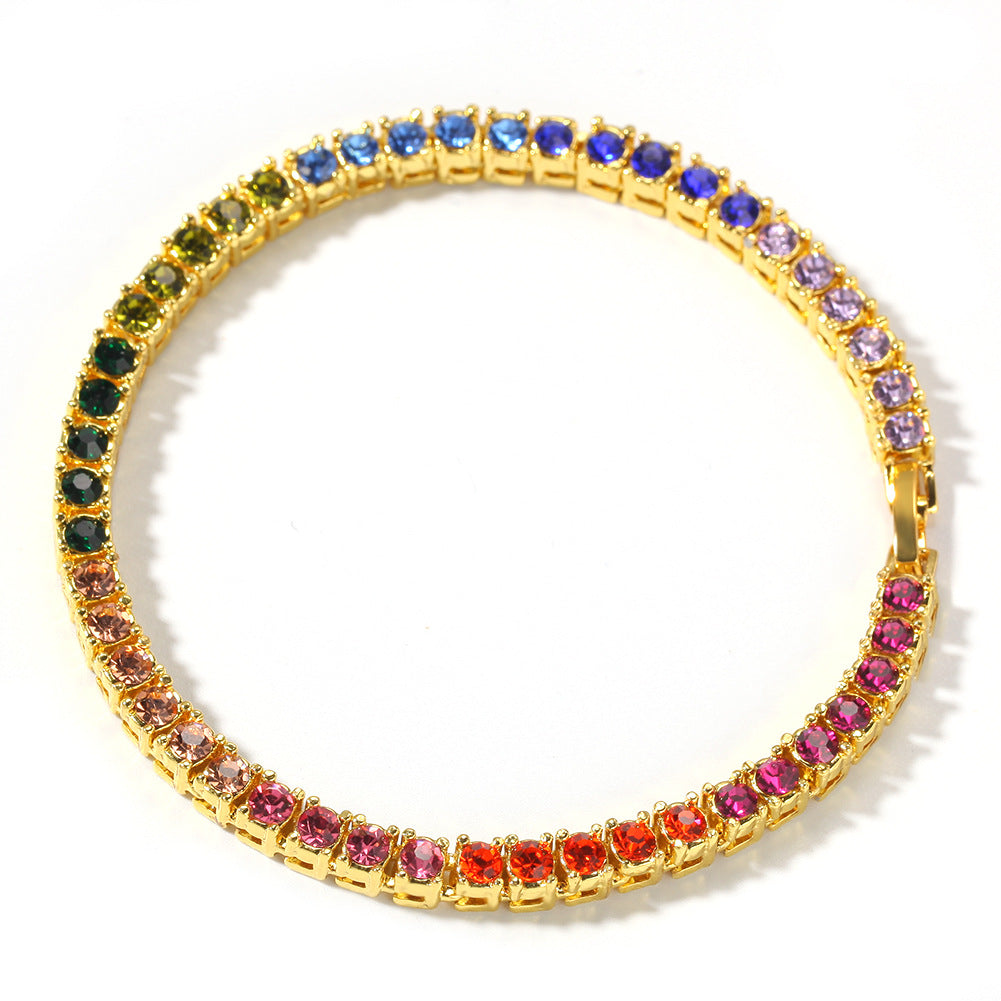 Bracelet Hip Hop 4mm Alloy Diamond Bracelet Bracelet Spectrum Jesus Pieces