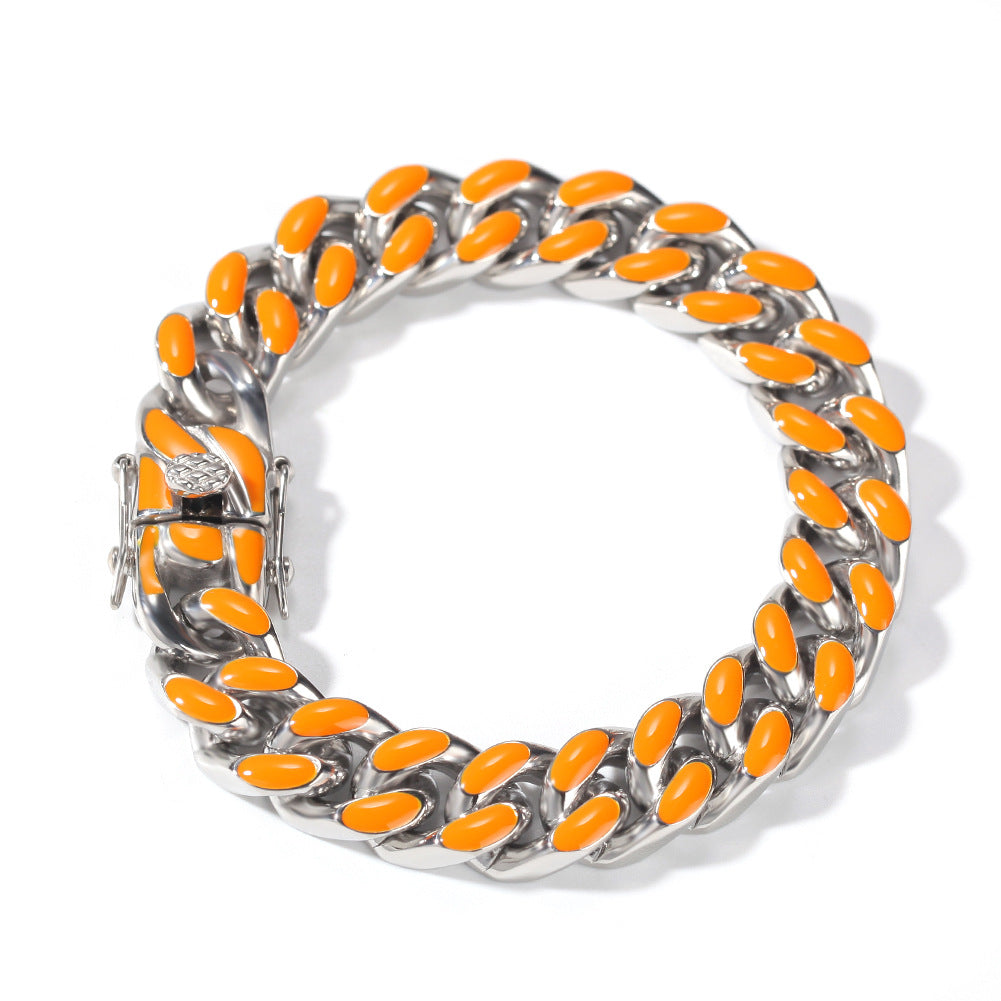 Bracelet Hip Hop Stainless Steel Color Drip Vintage Fashion Bracelet Jesus Pieces Spectrum