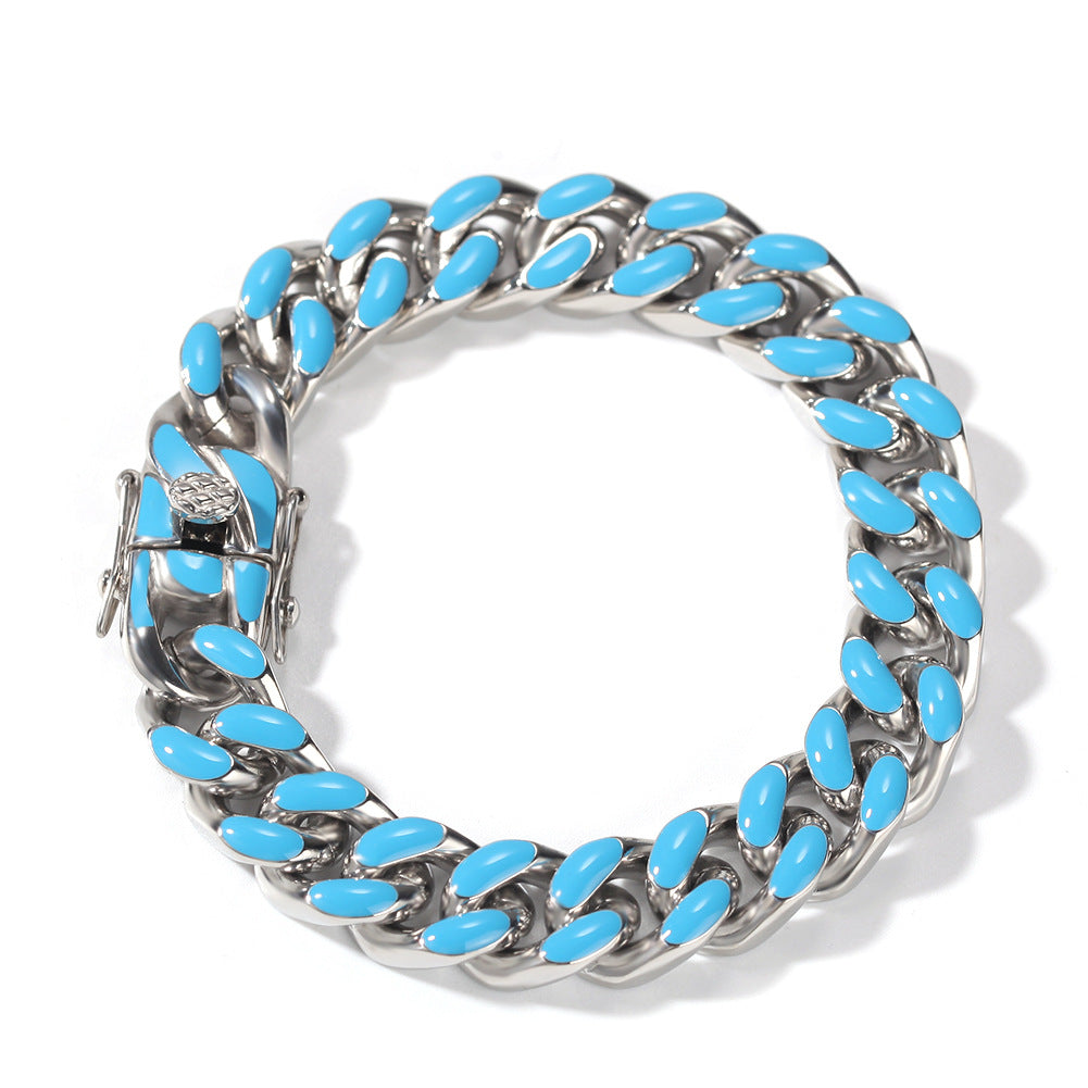 Bracelet Hip Hop Stainless Steel Color Drip Vintage Fashion Bracelet Jesus Pieces Spectrum