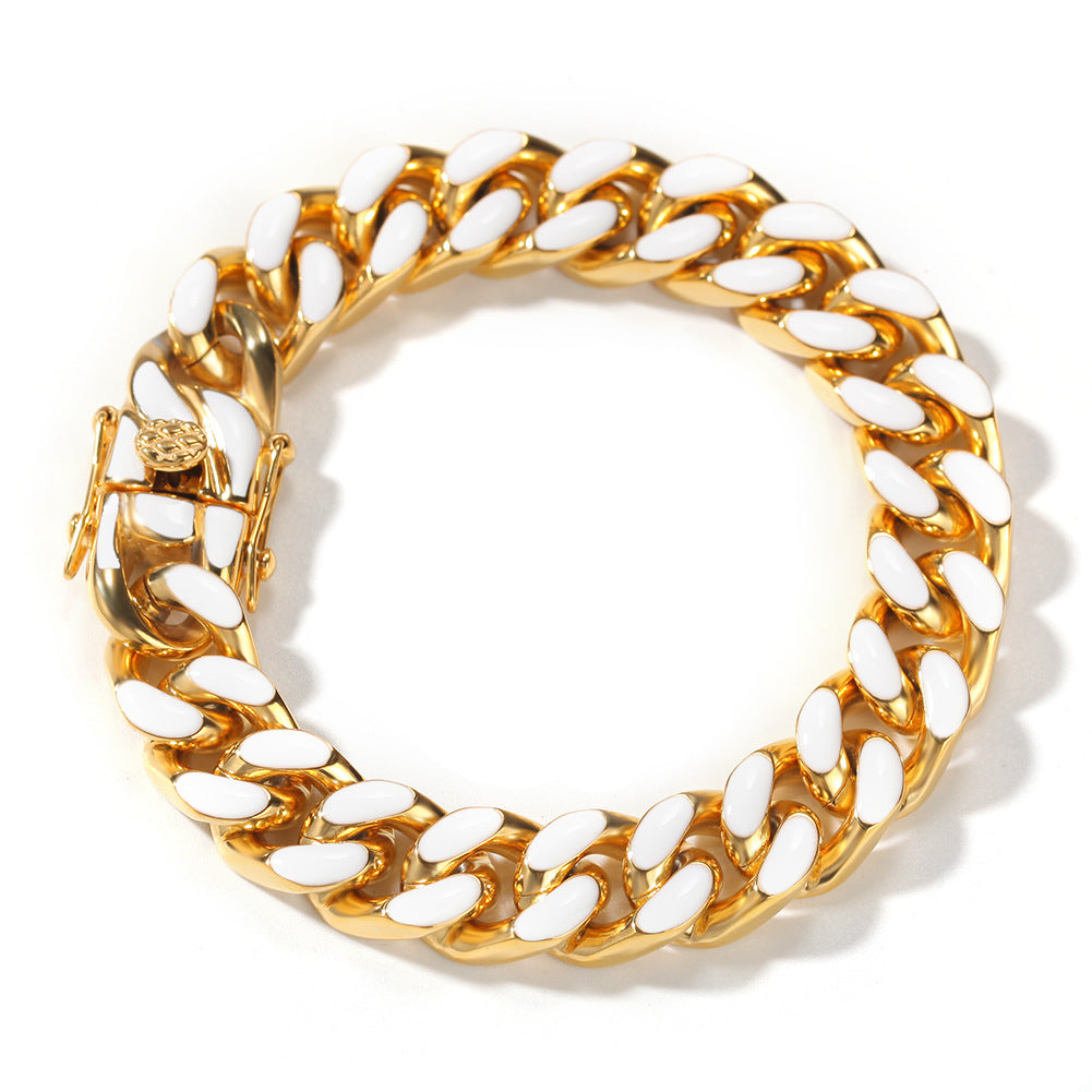 Bracelet Hip Hop Stainless Steel Color Drip Vintage Fashion Bracelet Jesus Pieces Spectrum