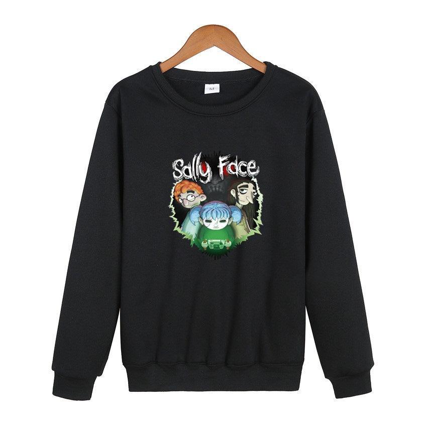 Sally Face Hoodie Crew Neck Personality Casual Sweatshirt