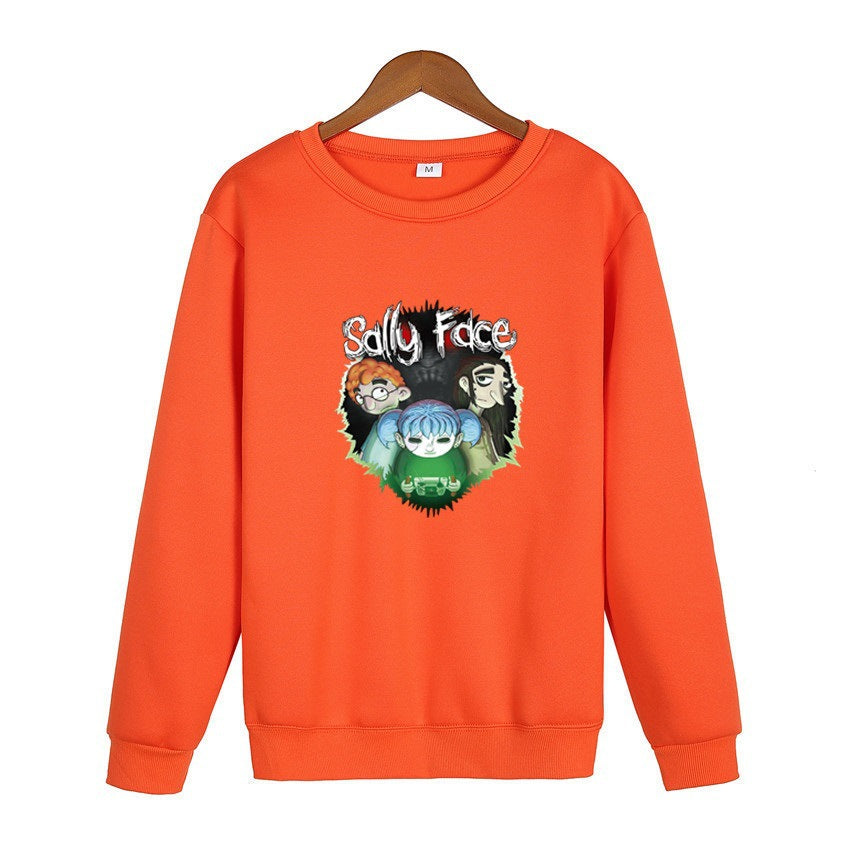 Sally Face Hoodie Crew Neck Personality Casual Sweatshirt
