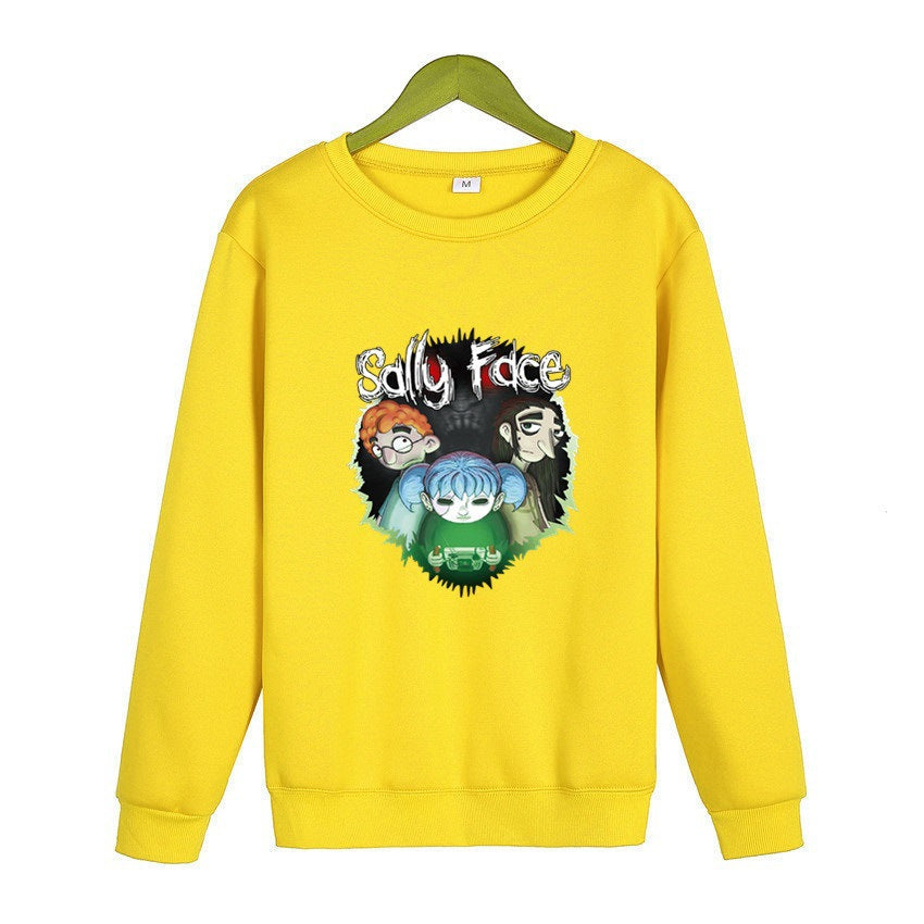 Sally Face Hoodie Crew Neck Personality Casual Sweatshirt