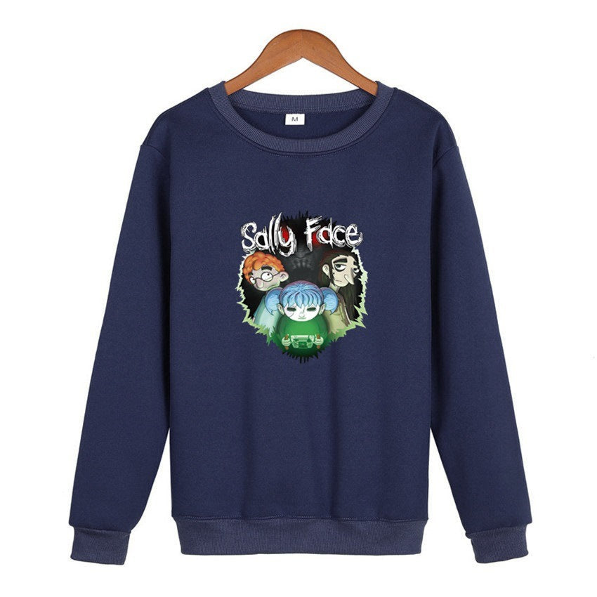 Sally Face Hoodie Crew Neck Personality Casual Sweatshirt