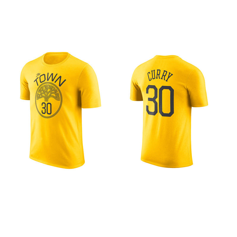 NBA T-Shirts NBAT Shirt Warriors Curry Thomson Green Basketball Jacket Short Sleeve