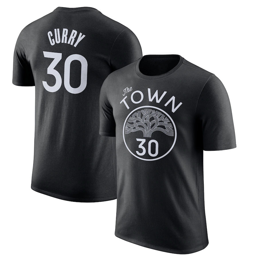 NBA T-Shirts NBAT Shirt Warriors Curry Thomson Green Basketball Jacket Short Sleeve