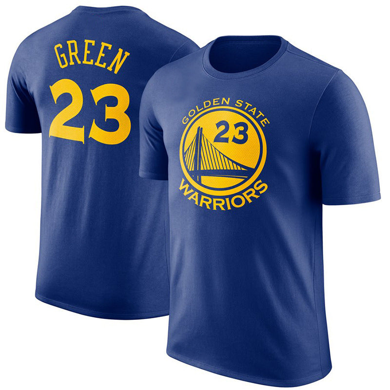 NBA T-Shirts NBAT Shirt Warriors Curry Thomson Green Basketball Jacket Short Sleeve