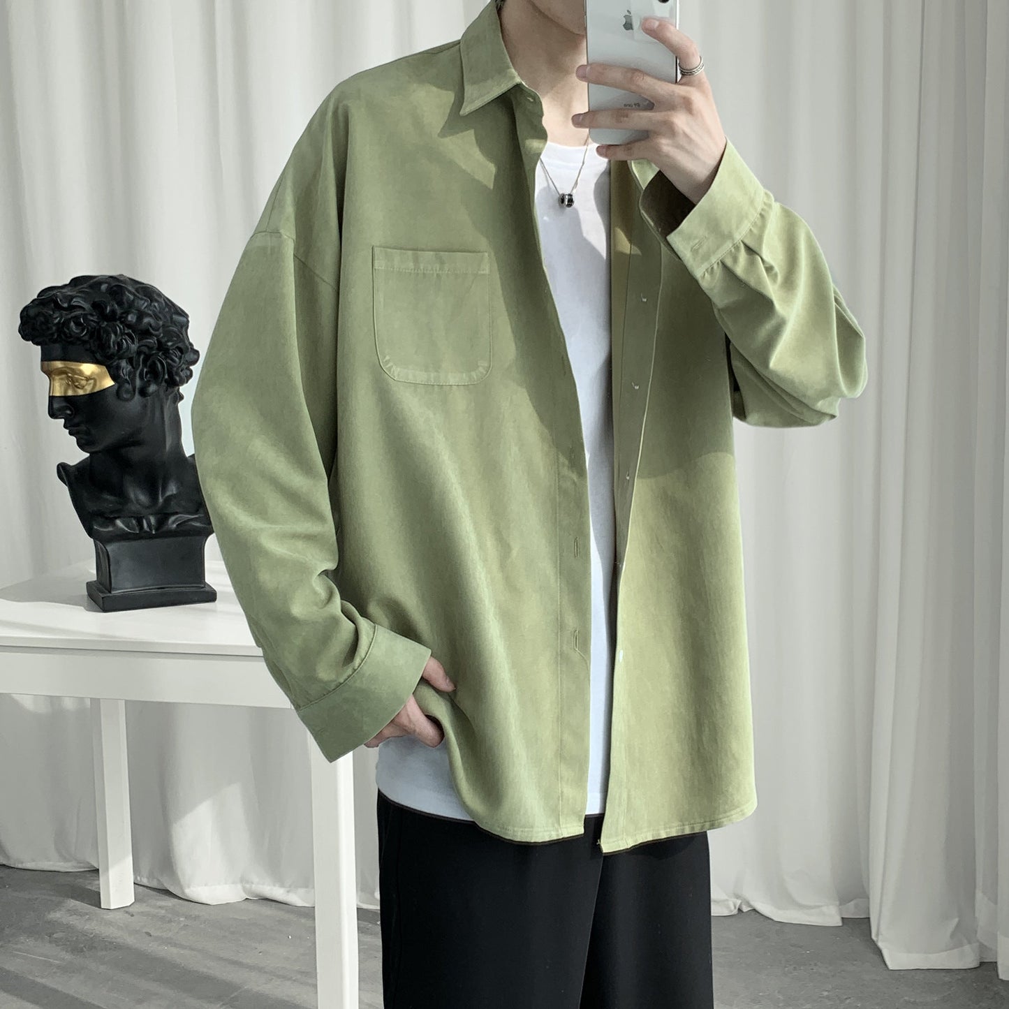 Men Shirts All-Match Casual Handsome Loose
