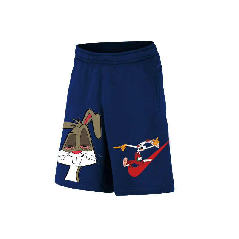 NBA Shorts Cotton Shorts Men's Trend Cartoon Printed Beach Pants