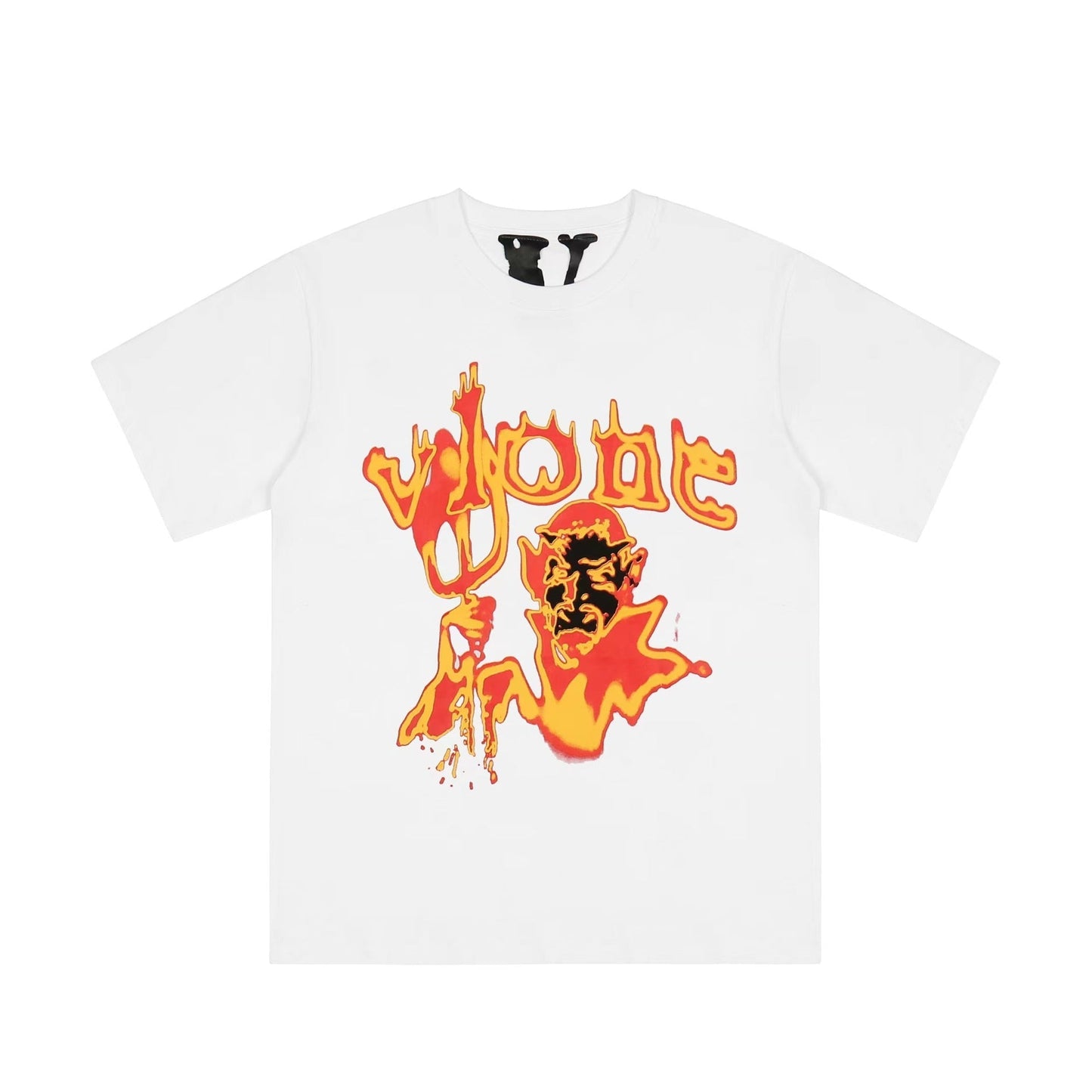 Vlone T Shirts Devil Messenger Large V Printed Short Sleeve T-shirt Men and Women Couple Hip Hop Half Sleeve