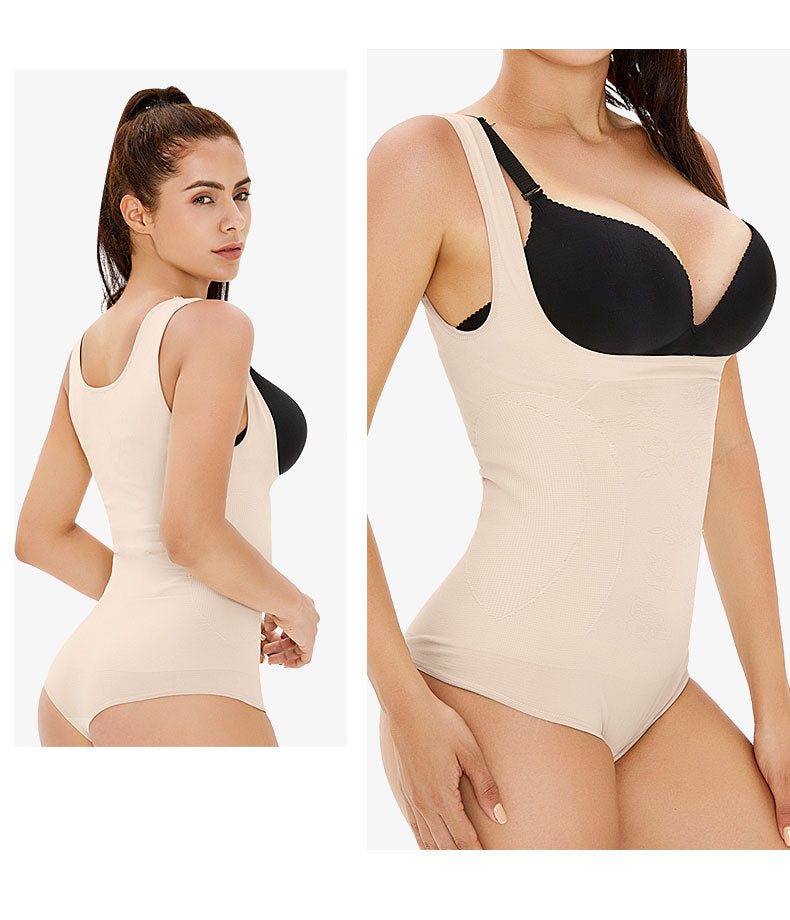 Seamless Body Shaping Belly Shaping T-Shaped Hip Shaping Thickened Rib Waist Trimming and Body Shaping Jumpsuit