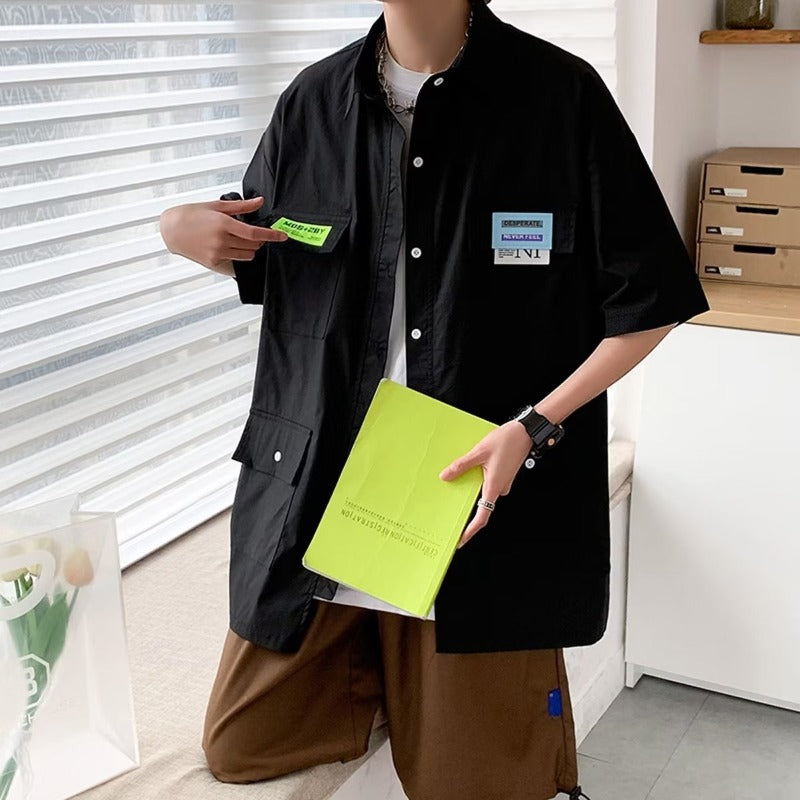 Men Shirts Summer Loose Oversize