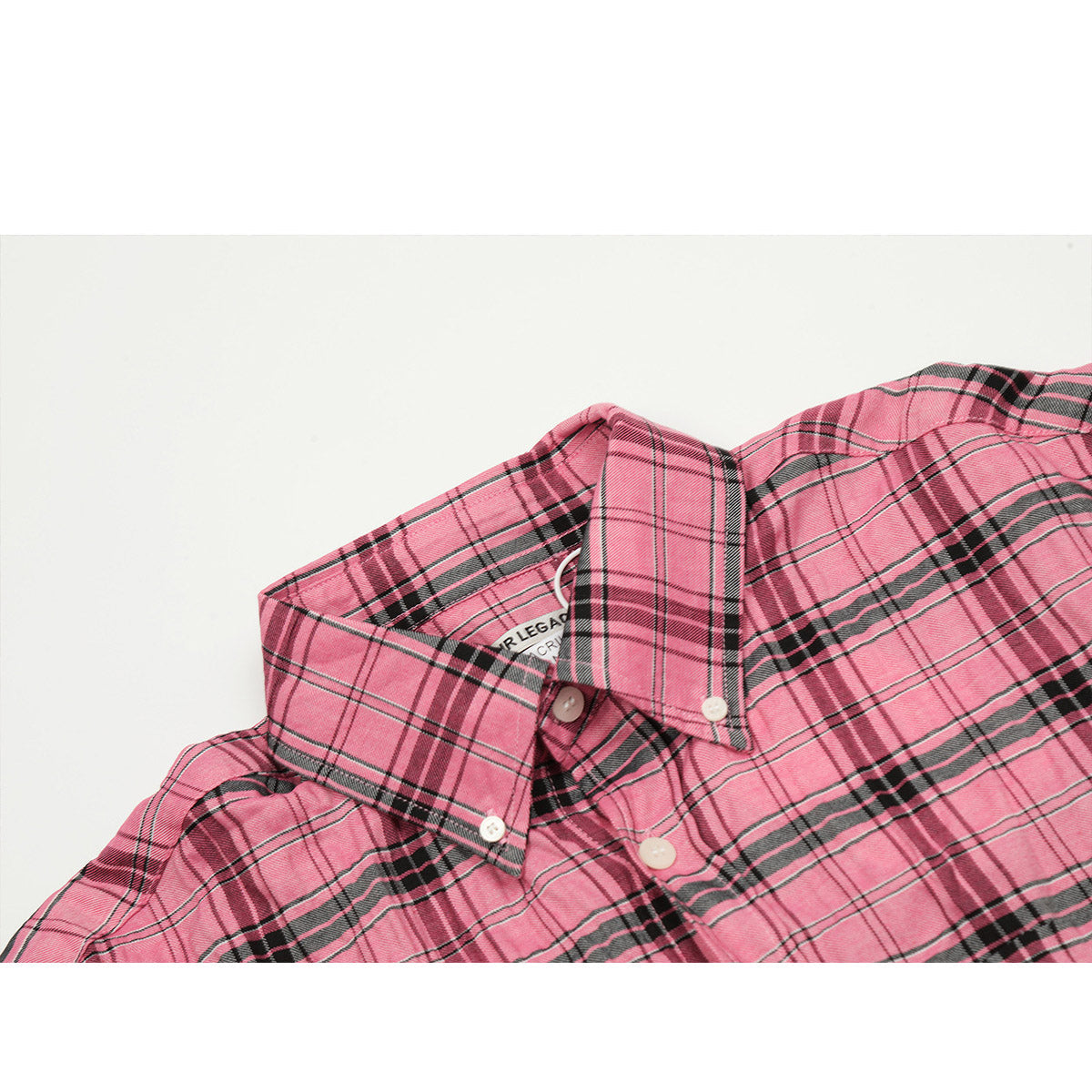 Unisex Shirts Our Legacy Pink Checked Loose Shirt