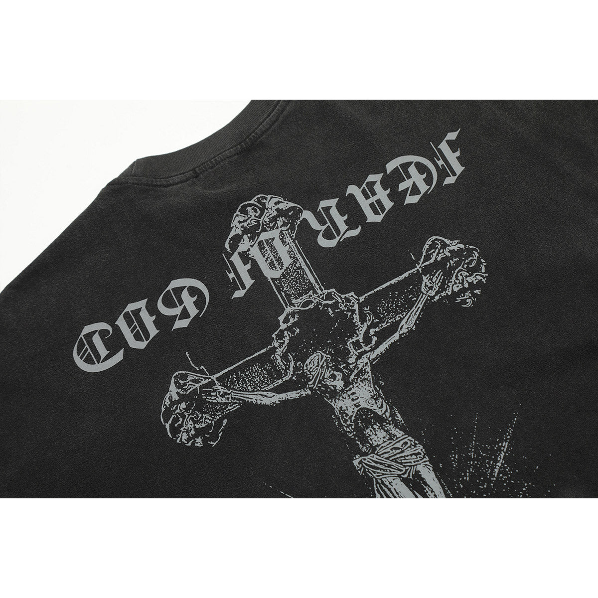 Unisex T-Shirts FOG Vintage Jesus Cross Loose Short Sleeves