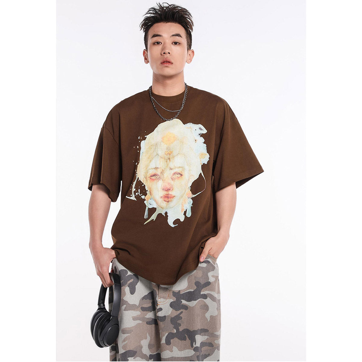 Unisex T-Shirts GALLERY DEPT Vintage Old Goddess Print Printed Loose T-Shirt