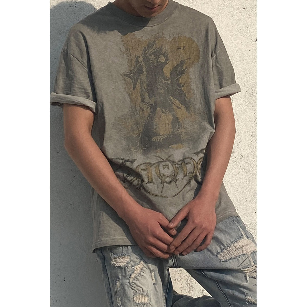 Unisex T-Shirts Purpose Tour Justin Bieber Devil Print Loose T-Shirt
