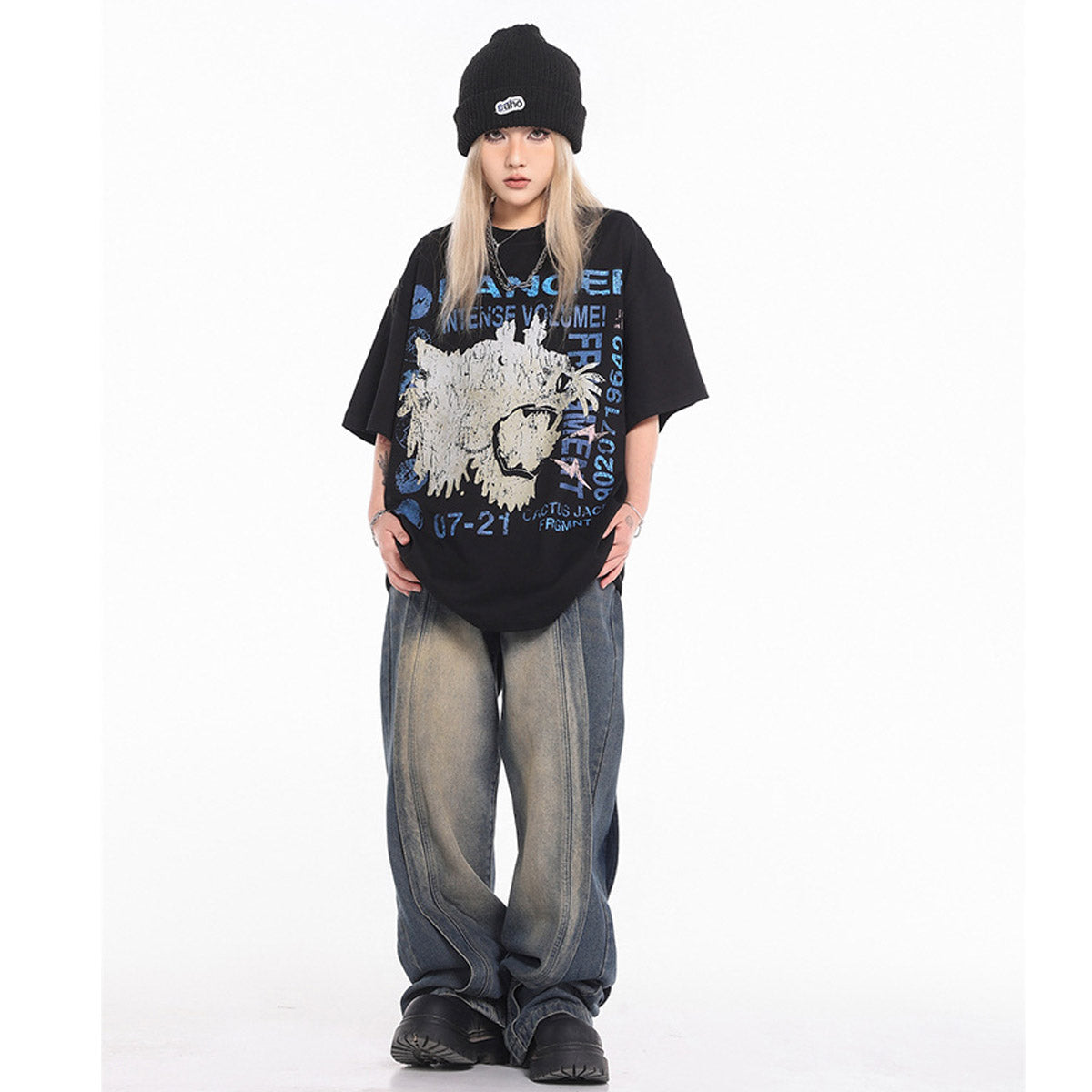 Unisex T-Shirts TRAVIS SCOTT CACTUS JACK Lightning Loose T-Shirt