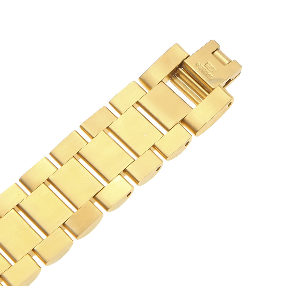 Bracelet Bracelet Punk Hip Hop Solid Steel Strap Stainless Steel Watch St. Valentine's Spectrum