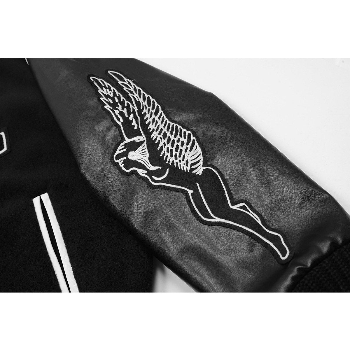 Unisex Baseball Jersey Represents Loose Leather Sleeve Baseball Jacket