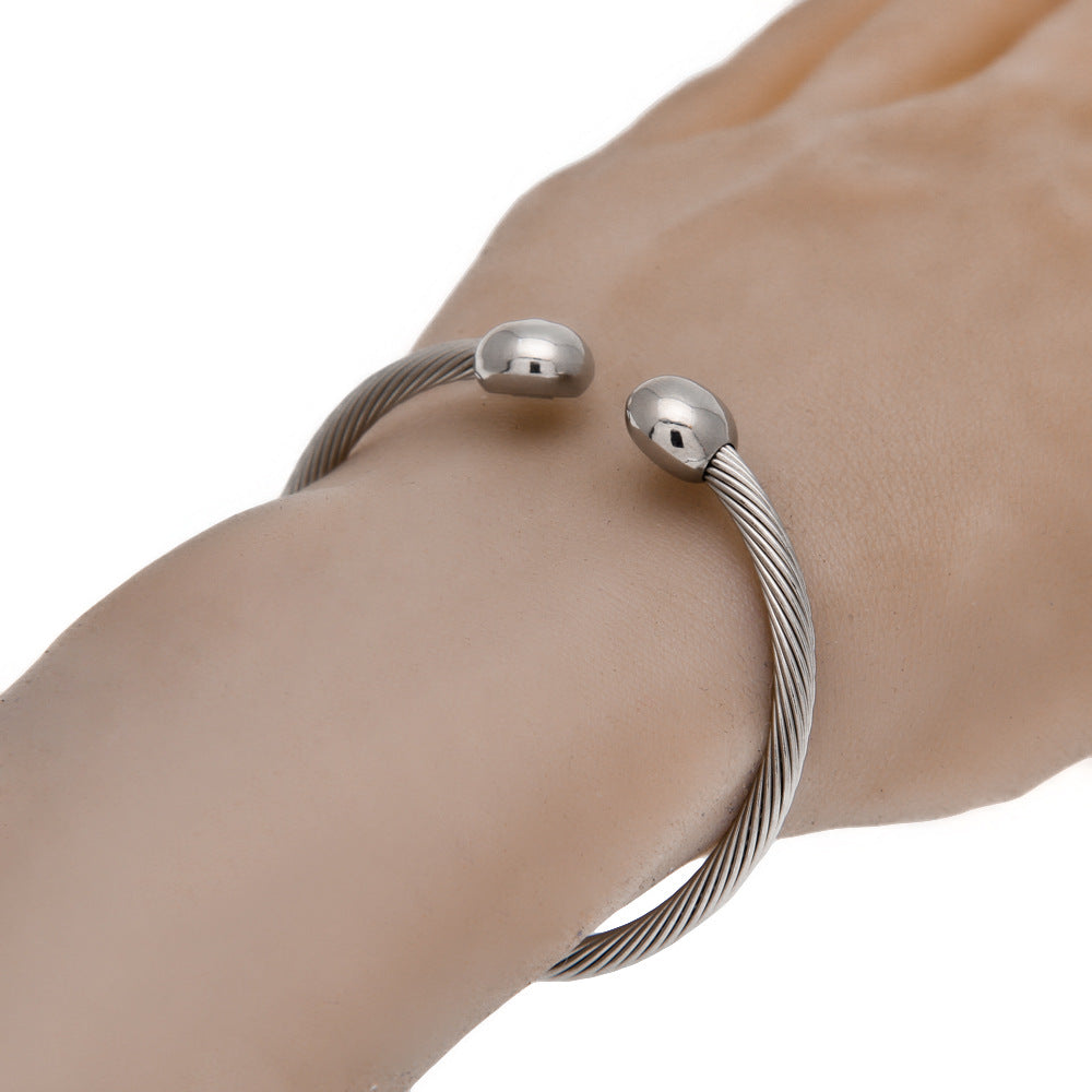 Bracelet Hip Hop Open Magnetic Bracelet Stainless Steel Health Germanium Bracelet Spectrum Royalty