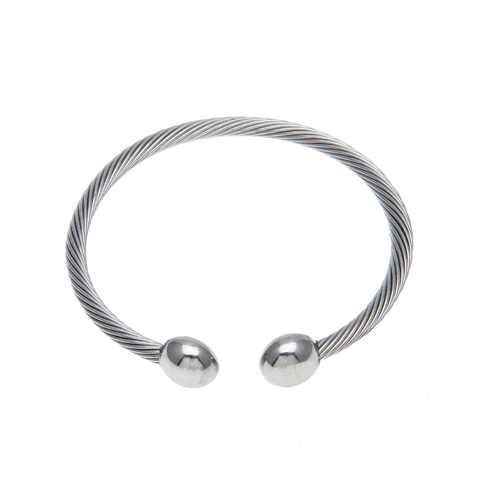 Bracelet Hip Hop Open Magnetic Bracelet Stainless Steel Health Germanium Bracelet Spectrum Royalty