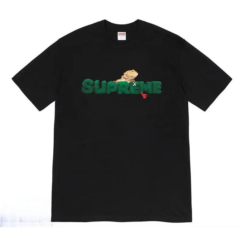 Supreme Men's Alphabet Cartoon Printed Cotton T-shirt Couple