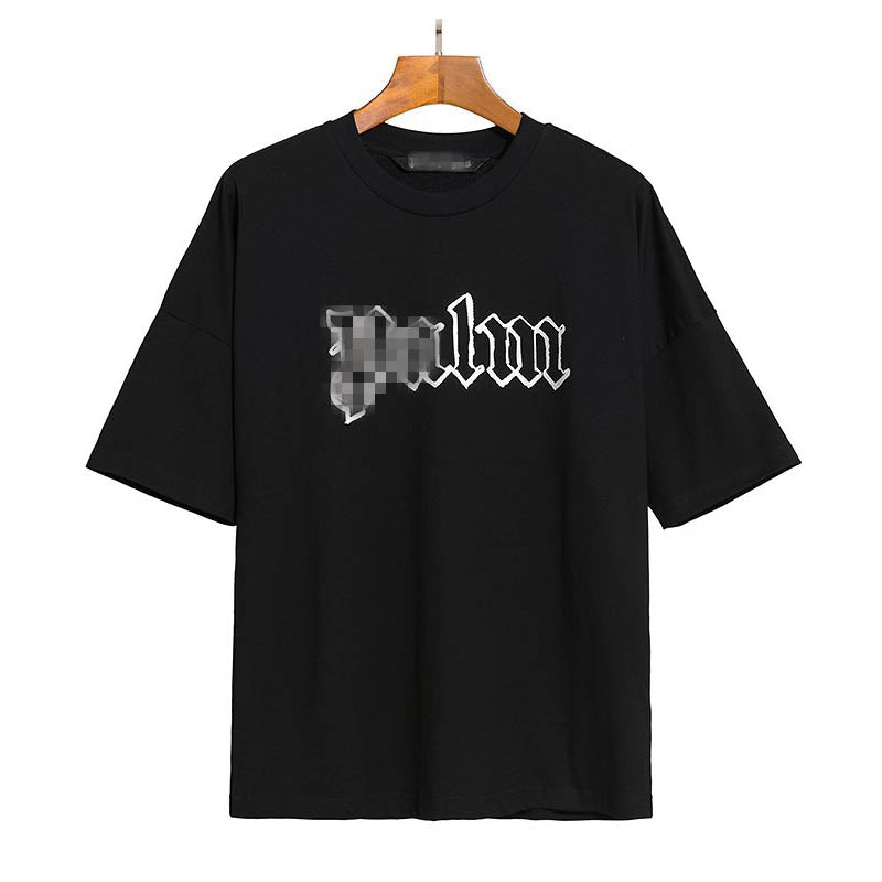 Palm Angle T Shirts Front and Rear Large Logo Printing Couple Drop Shoulder Loose