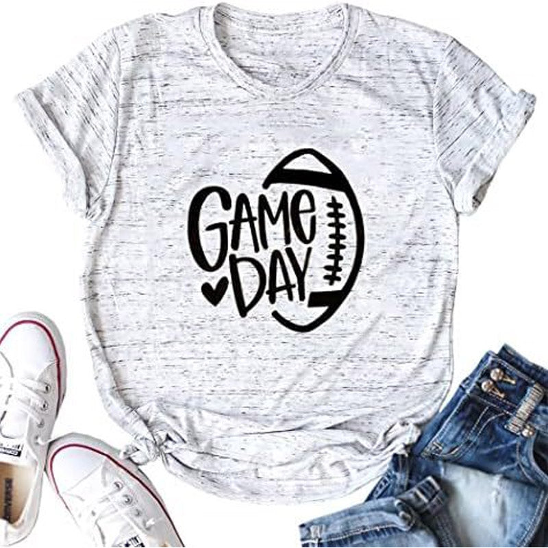 Game Day Football Shirt Women Football Season T shirt Short