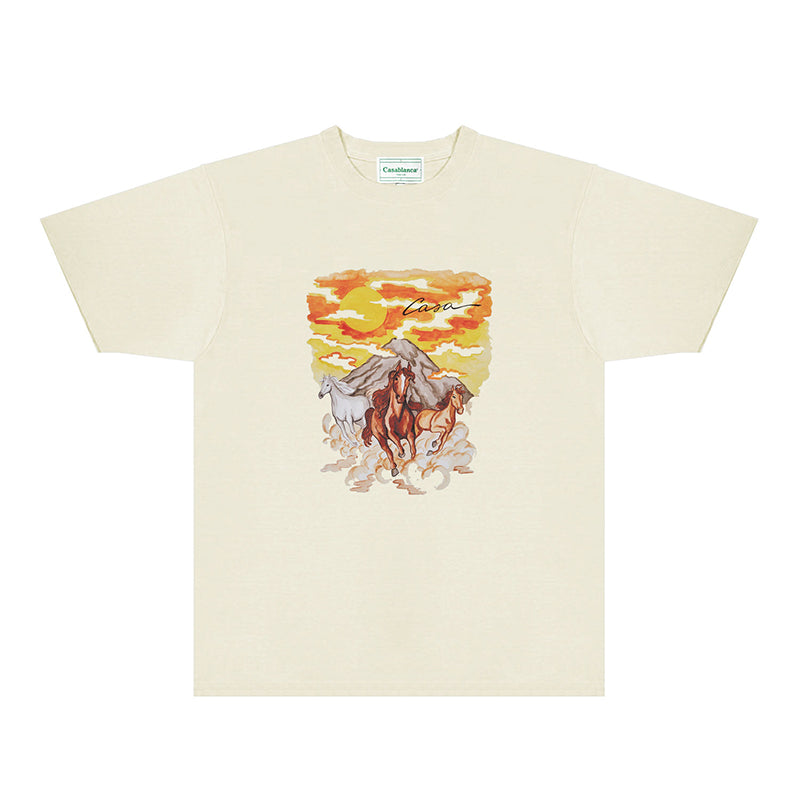 Casablanca T Shirts Fashion Print Street