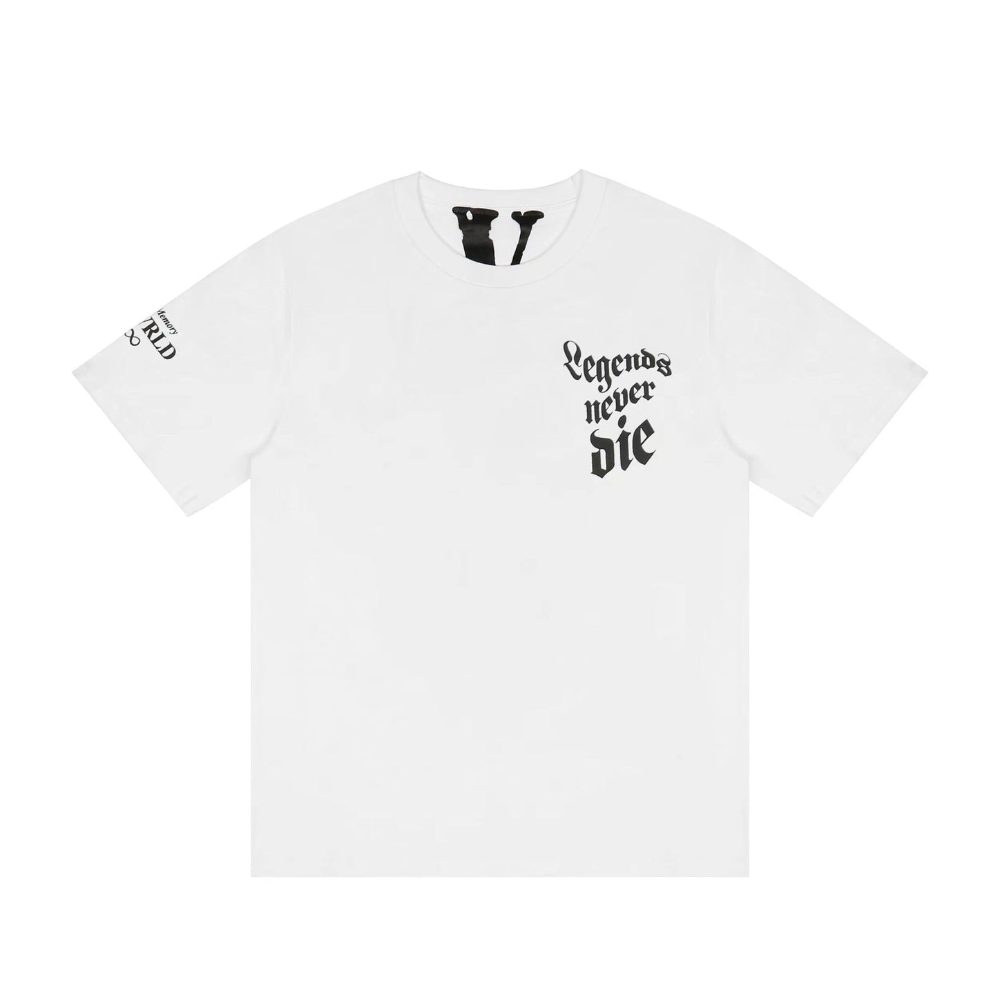 Vlone T Shirts Character Butterfly Red Flower Large V Printed Short Sleeve T-shirt Men and Women Hip Hop Half Sleeve