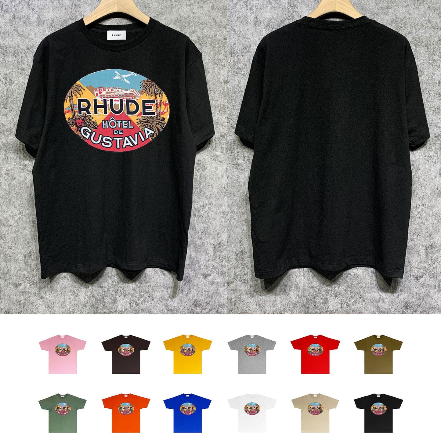 Rhude T Shirts Printed Trendy Pure Cotton