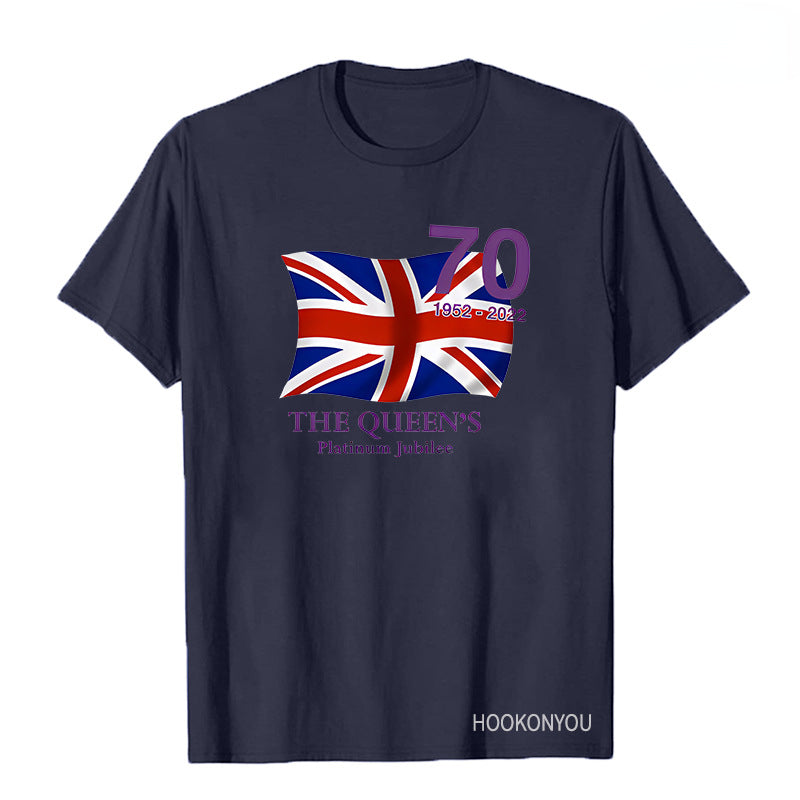 Inspired by Queen's Platinum Jubilee 2022 Elizabeth 70 Years T-shirt Logo Printed Short Sleeve T-shirt