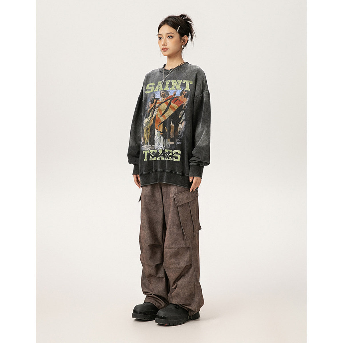 Unisex Hoodies Saint michael Made Old Crew necks Hoodies