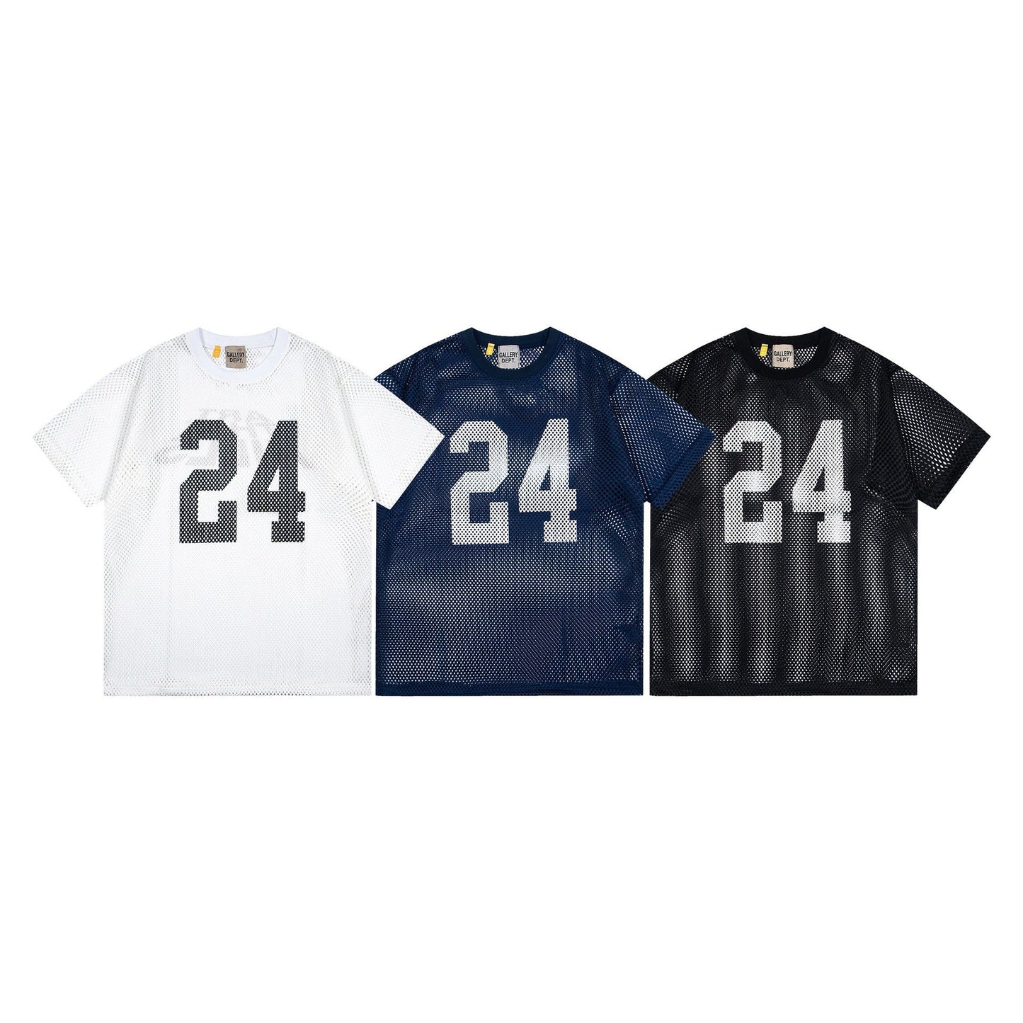 Gallery Dept T-Shirt Alphabet Print Hollow Mesh Short Sleeve T-Shirt