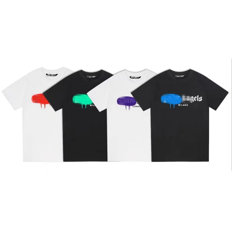 Palm Angle T Shirts Graffiti Flow Paint Printing Couple
