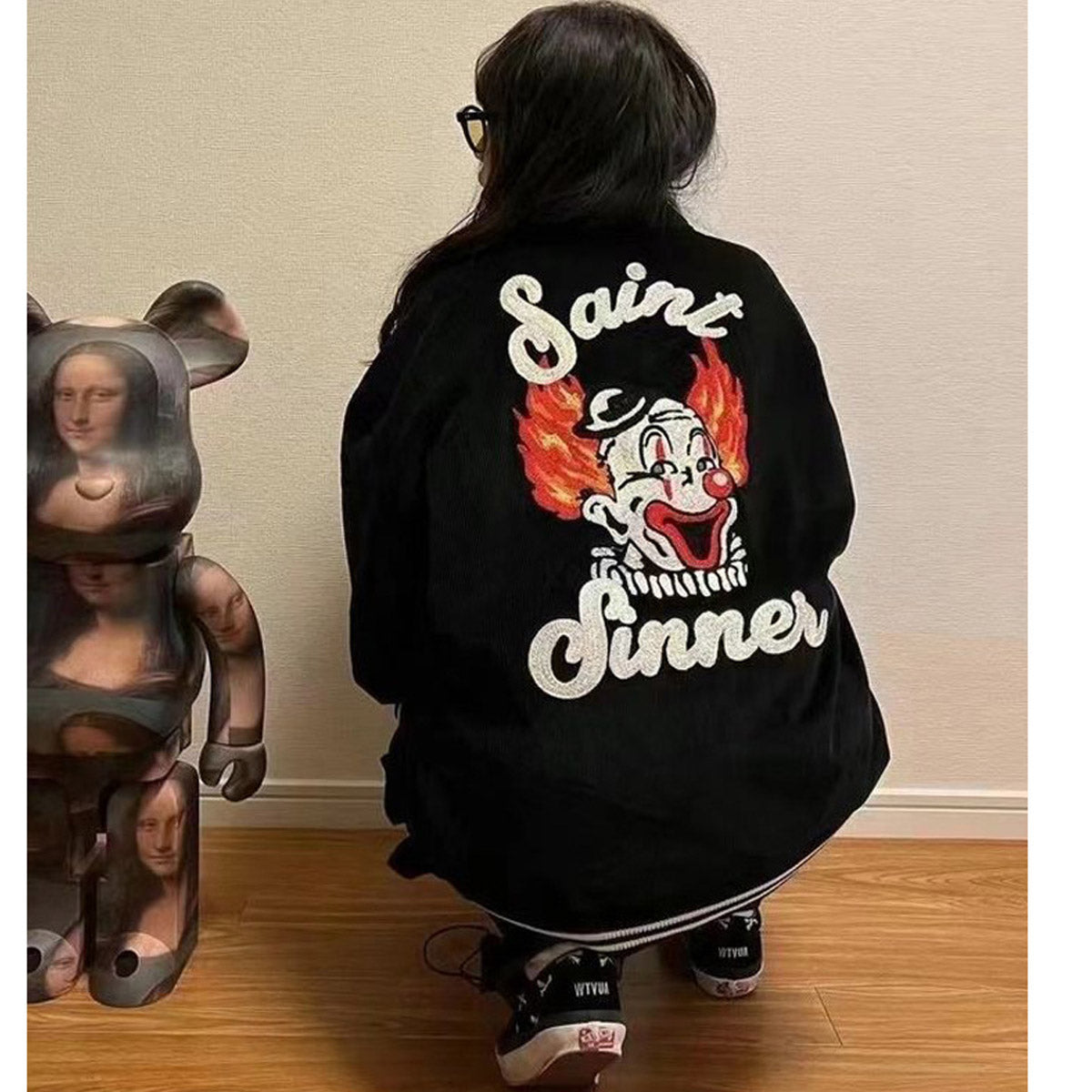 Unisex Baseball Jersey Saint Michael Joker Lapel Jacket