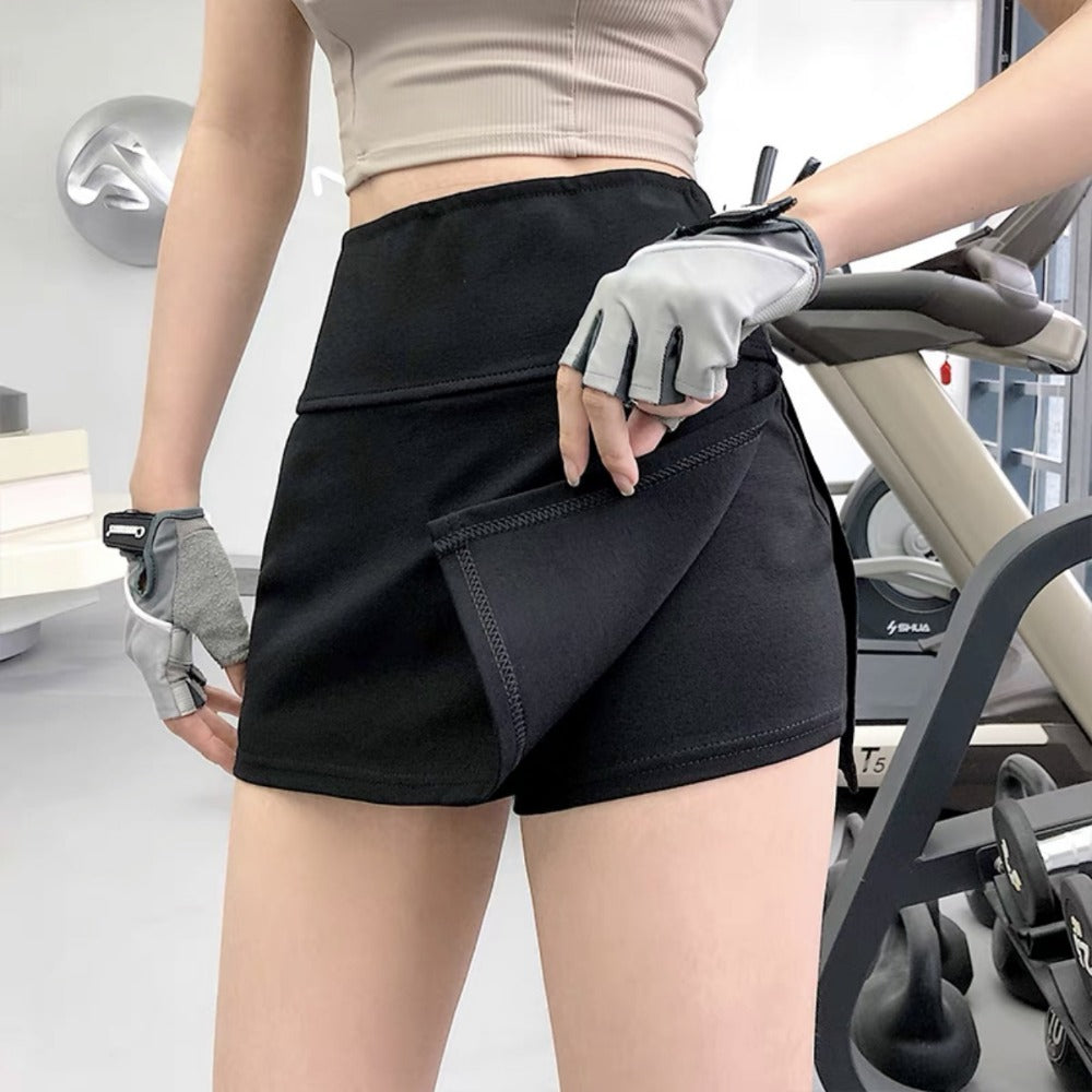 Women Yoga Sports Shorts Casual Yoga Culottes Hip Skirt Sports Skirt