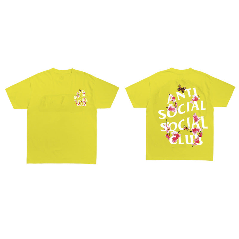 Anti Social Club T Shirt Summer Short Sleeve T-shirt Printed Short T Loose