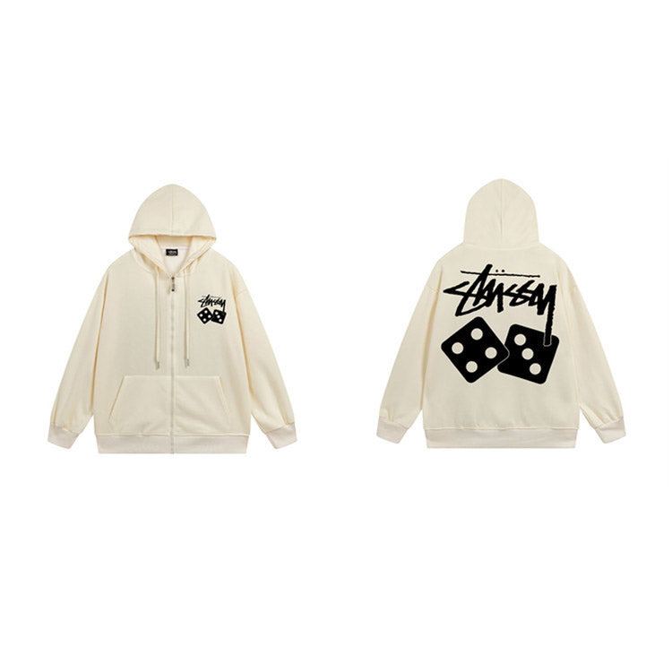 Stussy Hoodie Zip-Up Cardigan Fleece Hooded Sweater