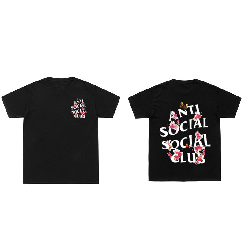 Anti Social Club T Shirt Summer Short Sleeve T-shirt Printed Short T Loose