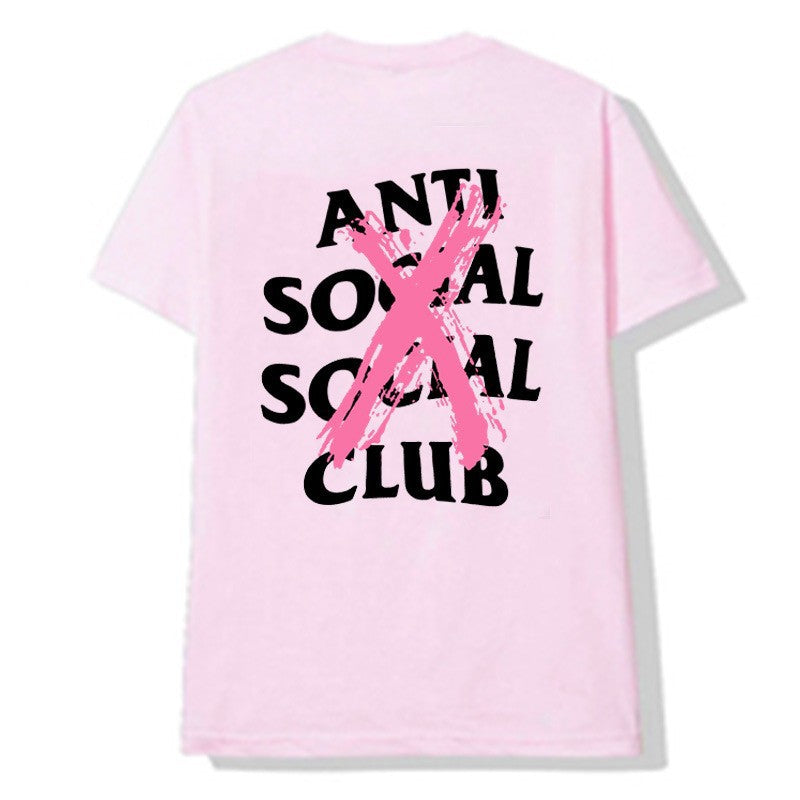 Anti Social Club T Shirt Letter Print T-shirt Casual Short Sleeve